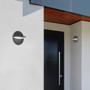 Viokef Applique da esterni LED Letty, grigio scuro, Ø 18 cm, metallo, IP65