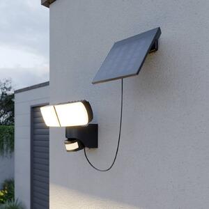 Arcchio Lissano Faretto LED da parete solare con sensore, Nero, Plastica, Moderno, Lampada solare da esterni