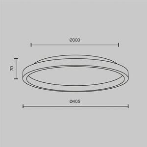 Maytoni Plafoniera a LED Orign, Nero, Soggiorno / Sala da pranzo, Metallo, Moderno, Plafoniera LED