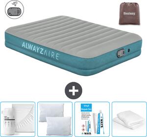 Materasso gonfiabile Bestway Alwayszair - 2 persone -152 x 203 x 36 cm - Grigio/Blu - Accessori inclusi