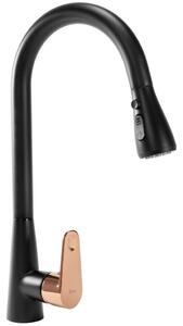 Rubinetto da Cucina Rea Mild Black Mat Rose Gold