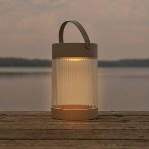 Nordlux Lampada da tavolo solare Coupar, color sabbia, plastica, IP44 dimmerabile, Crema / Ambra, Plastica, Lampade solari