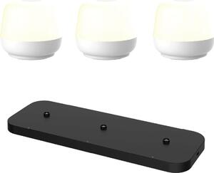 Lampada da tavolo Naxos - set di 3 - bianco + stazione di ricarica nera - H8 x Ø9