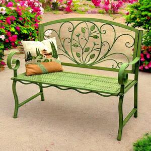 DanDiBo Panchina da giardino resistente alle intemperie 2 posti in metallo verde 110 cm 96593 Panchina in ferro Panchina da giardino antica Panchina da parco