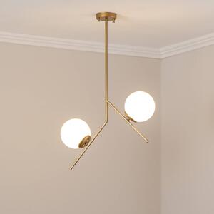 Lampada a sospensione in vetro Dolunay Opviq, dimmerabile, Ottone / Oro, Soggiorno / Sala da pranzo, Metallo, Moderno, Lampada a sospensione