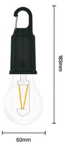 Lampada solare ricaricabile LED LUMINA LUMO LED/USB 300 mAh nera