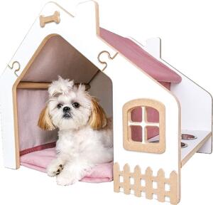 Create for you® – cuccia per cani o gatti, 2 ciotole in metallo – Rosa