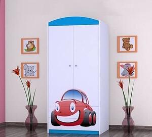 BDW Armadio, 2 ante, 2 cassetti, guardaroba, 180x90 cm, blu