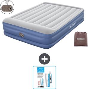 Materasso gonfiabile Bestway - 2 persone - 152 x 203 x 46 cm - Grigio/Blu - Accessori inclusi