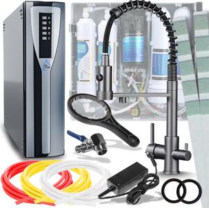 Rubinetto da cucina a 3 vie Ari Solid Spring, con doccetta estraibile, beccuccio girevole 360 gradi, colore grafite