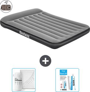 Materasso gonfiabile Bestway - Letto alla francese - 137 x 191 x 30 cm - Grigio - Accessori inclusi