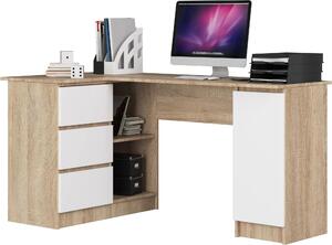 Scrivania angolare B20 Rovere Sonoma Bianco - Elegante e funzionale con spazio di archiviazione