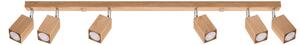 Lampada da soffitto KEKE 6 rovere 6xGU10 10W legna 20x5x120cm Sollux Lighting