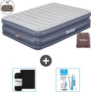 Materasso gonfiabile Bestway - 2 persone - 152 x 203 x 51 cm - Grigio - - Accessori inclusi