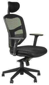 Sedia da ufficio ergonomica girevole HN-5038, braccioli regolabili, poggiatesta, seduta scorrevole (avanti-indietro), nero