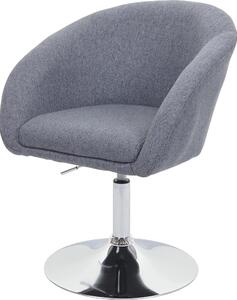 Sedia da pranzo HWC-F19, sedia da cucina girevole sedia lounge, girevole regolabile in altezza ~ tessuto/tessuto grigio scuro