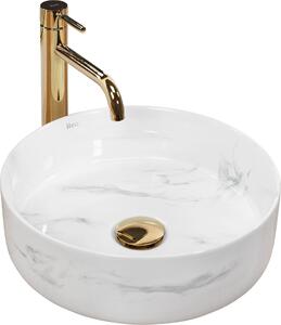 Lavabo Da Appoggio REA SAMI NATURE MARBLE WhiteRound