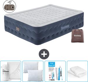 Materasso gonfiabile Bestway - 2 persone - 152 x 203 x 51 cm - Blu - Accessori inclusi