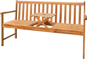 Panchina da giardino 2in1 con tavolo integrato in legno di acacia - circa 150 x 90 x 60 cm - Panchina in legno a 3 posti