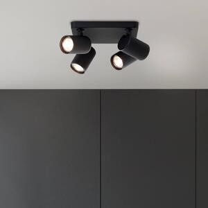 Brilliant Faretto da soffitto Marty, lunghezza 22 cm, nero sabbia, a 4 luci