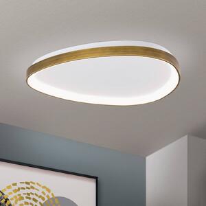 ORION Plafoniera Charlie LED, Ø 65 cm, bianco opalino, colore ottone antico