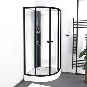 Doccia completa MARWELL Doccia completa Factory 85 x 85 x 200 cm - Doccia in set completo incluso piatto doccia e rubinetto - Doccia rotonda con ingresso frontale