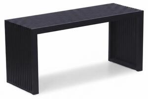 Panca Relaxdays, bambù, panca da cucina moderna, panca per spogliatoio in ingresso, bagno, camera da letto, HBT 43x90x33 cm, panca porta scarpe, nera