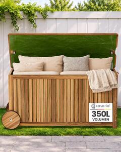 CASARIA Baule da Esterno Legno di Acacia 350L 124x52x58 cm