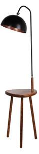 Lampada da terra nera/marrone con paralume in metallo con ripiano incluso (altezza totale 160 cm) Table – Opviq lights
