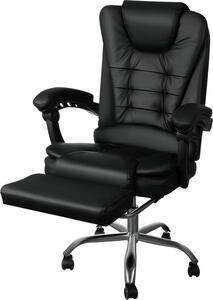 Sedia da ufficio Sedia girevole direzionale Sedia ergonomica da scrivania Rivestimento in Pelle finta 16224, colore:nero/nero