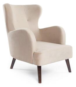 Poltrona in velluto beige Noemye - Bonami Essentials
