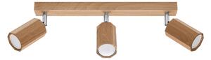 Lampada da soffitto ZEKE 3 rovere 3xGU10 10W legna 20x5x45cm Sollux Lighting