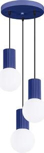 Lampada a sospensione HALO 3P ultramarine 3xG9 8W alluminio/vetro 125x25x25cm Sollux Lighting