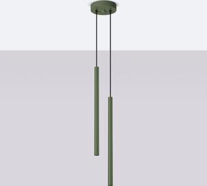 Lampada a sospensione PASTELO 2 verde oliva 2xG9 8W acciaio 104x15x15cm Sollux Lighting