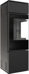 Stufa in acciaio KRATKI REN/S sinistra Ø 150 7 kW rivestimento nero con porta a molla