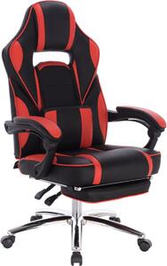 Sedia da gioco Happyment Manchester – Rossa – Ergonomica – Regolabile in altezza – Con schienale e braccioli – Pelle finta