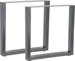 Set di 2 pattini per tavolo in acciaio 70×72 cm grigio, stile industriale, protezioni per pavimenti