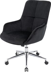 Sedia da ufficio HWC-J64, sedia girevole da scrivania poltrona, regolabile in altezza in velluto MVG ~ nero