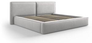 Letto matrimoniale imbottito grigio chiaro con contenitore e rete inclusi 180x200 cm Arendal - Cosmopolitan Design