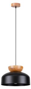 Lampada a sospensione MARION nero 1xE27 15W legno/acciaio 130x29.5x29.5cm Sollux Lighting