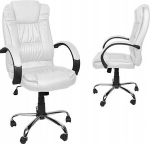 Sedia da ufficio, ecopelle - bianco MALATEC 23240