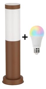 Brilagi - Lampada da esterno LED RGBW 1xE27, 9W, 230V, 40 cm, IP44, marrone