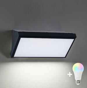 Brilagi - LED RGBW Applique da esterno TRIANGLE 1xE27/9W/230V nero IP65