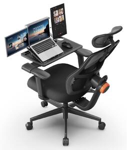 Newtral H003 Sedia da ufficio ergonomica con esclusivo supporto lombare adattivo, poggiatesta regolabile + scrivania da lavoro staccabile