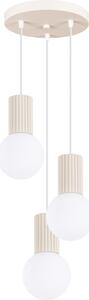 Lampada a sospensione HALO 3P beige 3xG9 8W alluminio/vetro 125x25x25cm Sollux Lighting