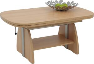 Tavolino con funzione Colin - riproduzione faggio - regolabile in altezza con alzata e allungabile - ripiano - dimensioni 108-157x67cm