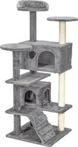 Tiragraffi e casetta - Gatti - Grigio - Altezza 131 cm