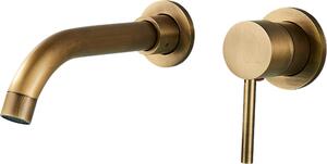 Rubinetto per lavabo, rubinetto da bagno Slim Tube, a scomparsa, montaggio a parete, ottone, alta pressione, con regolazione della portata e della temperatura dell'acqua