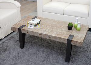 Tavolino da salotto MCW-A15b, tavolo da salotto, legno di abete massiccio rustico MVG 40x120x60 cm