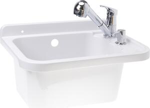 Aqbau® Set lavello Lavello da 50 cm Lavello incl. miscelatore monocomando estraibile